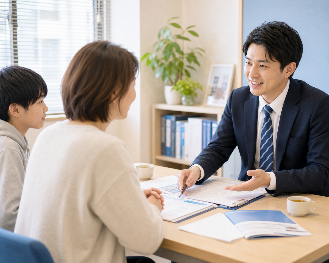 窓辺で未来を見つめる生徒