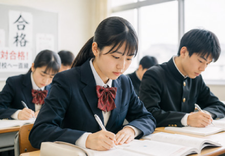 中3生が勉強をしている